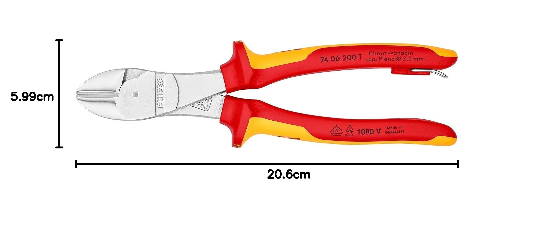 knipex-kraft-seitenschneider-74-06-200-t-bk-200-mm-vde-mit-absturzsicherung image 5