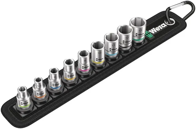 wera-belt-4-zyklop-steckschl-ssel-satz-1-4-9-teilig-auf-textilgurt image 1