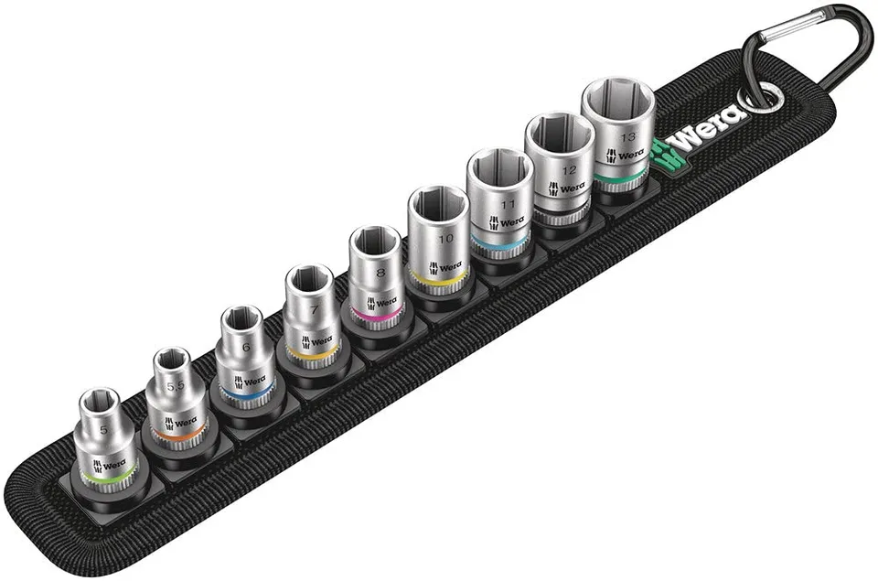 wera-belt-4-zyklop-steckschl-ssel-satz-1-4-9-teilig-auf-textilgurt image 1