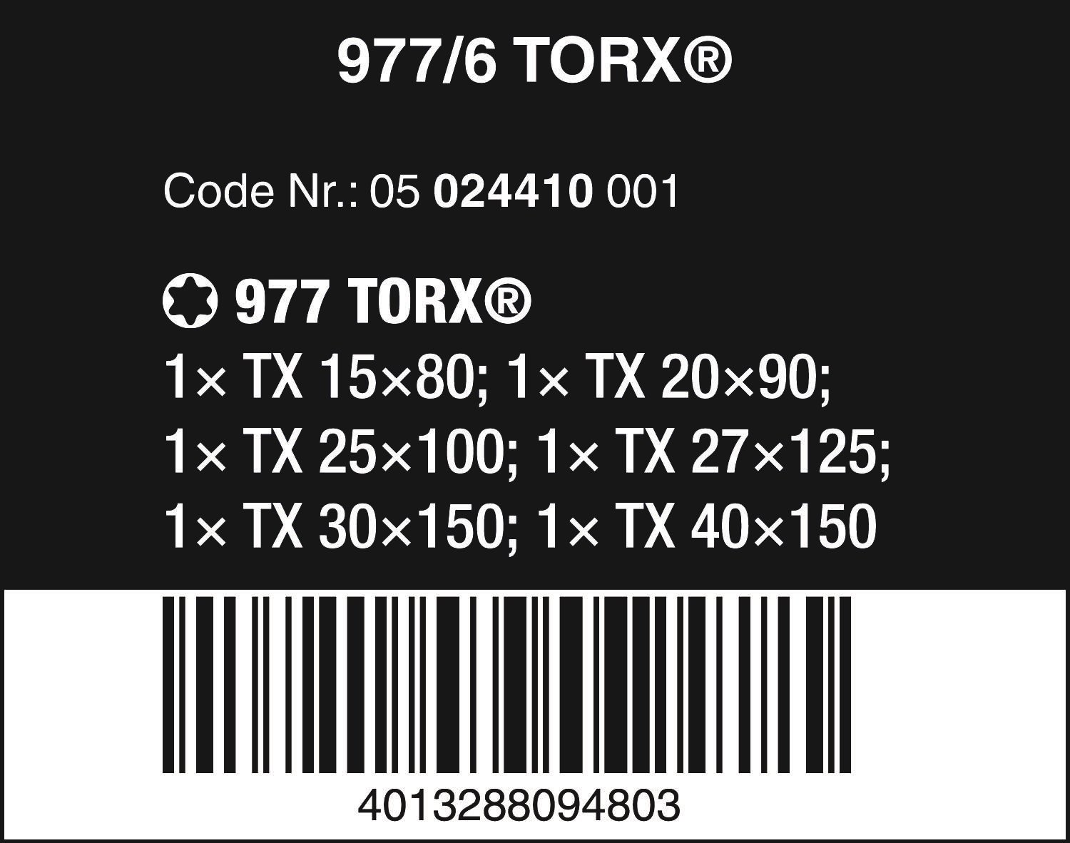 wera-977-6-torx-schraubmei-el-satz-6-teilig-05024410001-kraftform-plus-serie-900 image 2