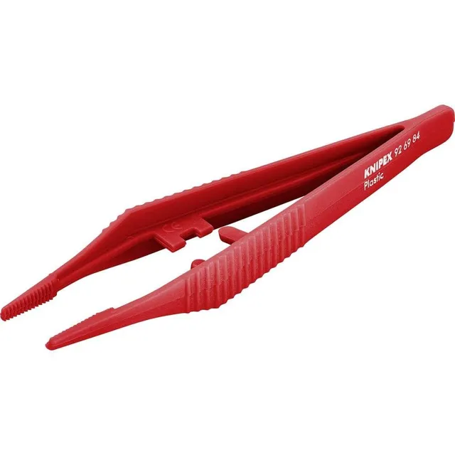 knipex-92-69-84-kunststoffpinzette-129-mm-mattiert-geriffelt-rot image 1