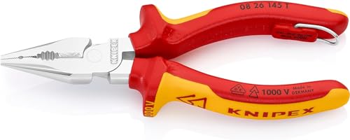 knipex-spitz-kombizange-08-26-145-t-verchromt-vde-145-mm-mit-absturzsicherung image 8
