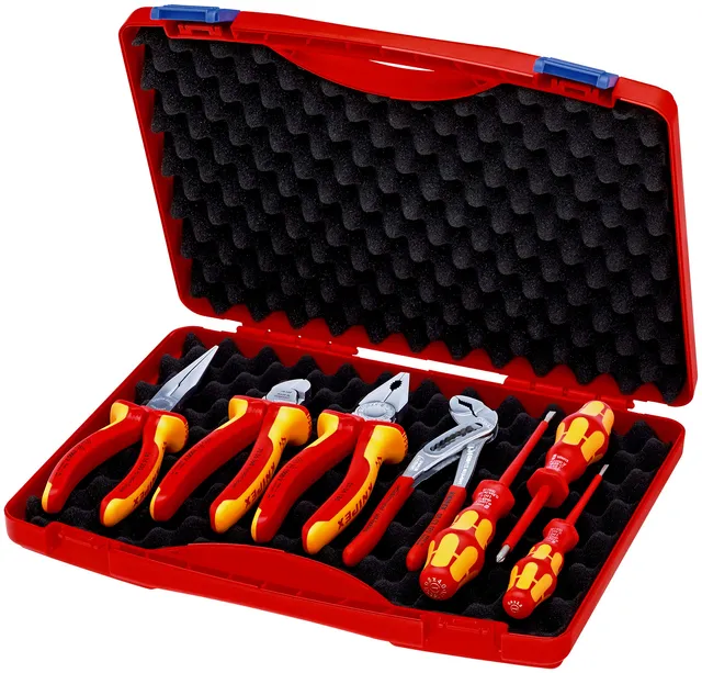 knipex-werkzeug-box-red-elektro-set-7-teilig-275-mm-00-21-15-vde-elektro-werkzeu image 1