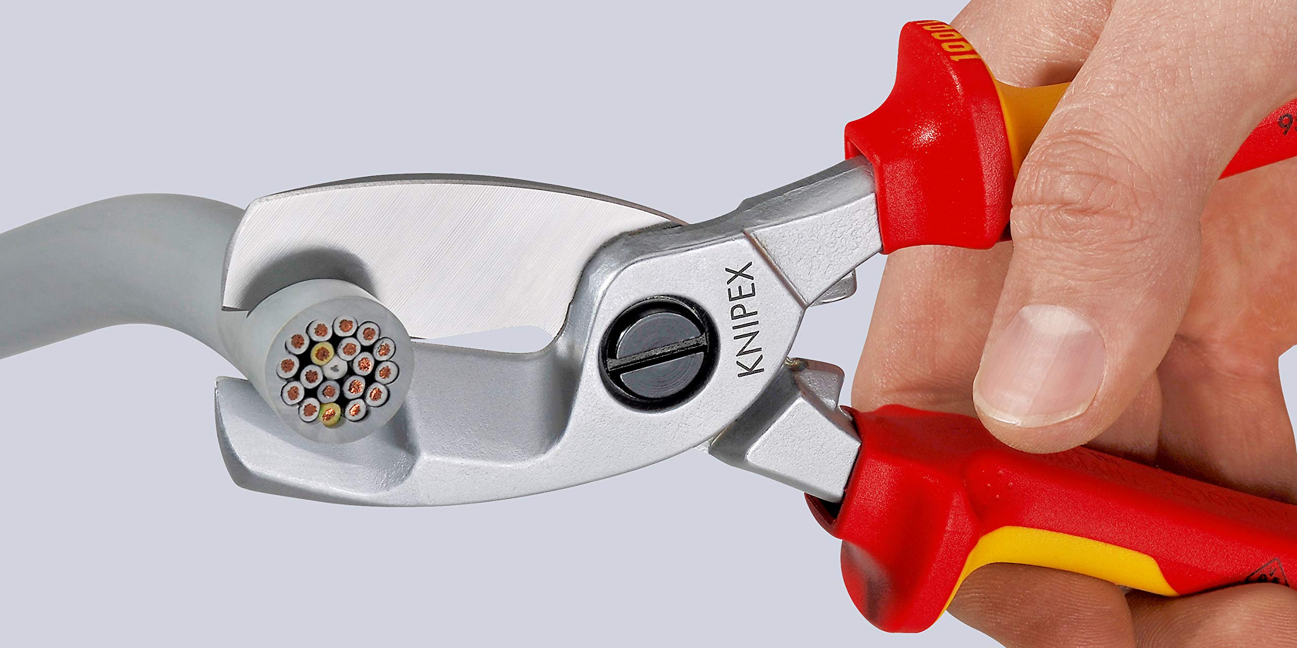 knipex-kabelschere-95-16-200-vde-kabelschneider-200-mm-mit-doppelschneide-bis-20 image 5