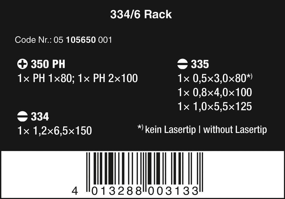 wera-334-6-rack-kraftform-plus-lasertip-schraubendreher-satz-6-teilig-0510565000 image 2