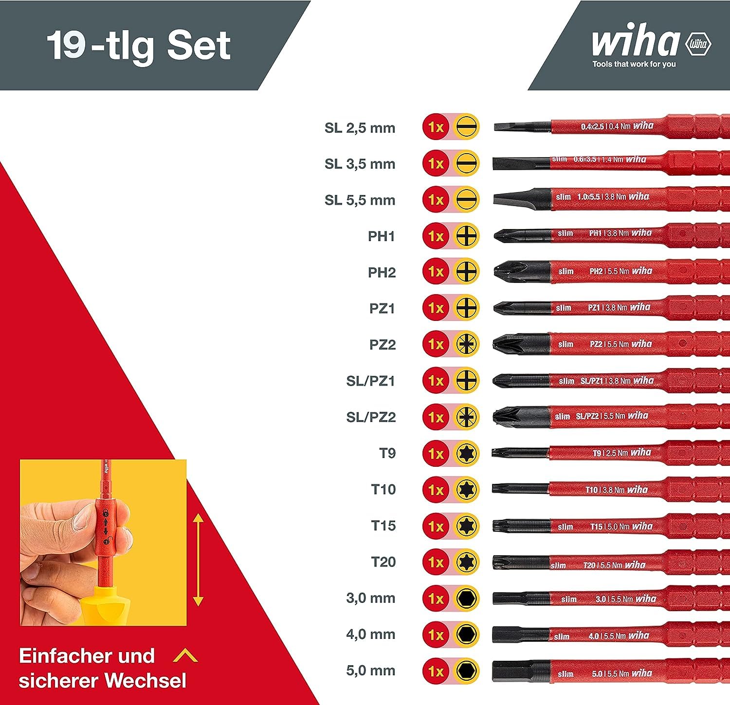 wiha-slimvario-schraubendreher-und-bit-set-41231-vde-19-teilig image 5