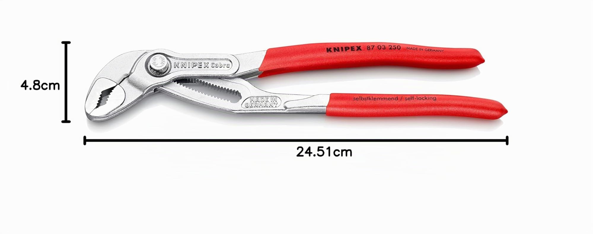 knipex-cobra-87-03-250-hightech-wasserpumpenzange-verchromt-250-mm image 5