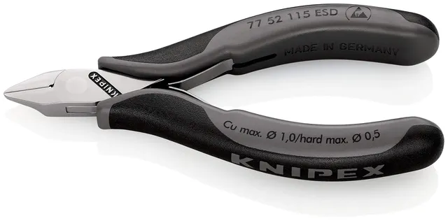 knipex-77-52-115-esd-elektronik-seitenschneider-115-mm-mit-mehrkomponenten-h-lle image 1