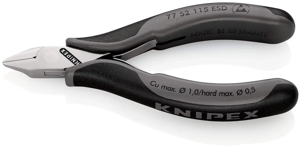 knipex-77-52-115-esd-elektronik-seitenschneider-115-mm-mit-mehrkomponenten-h-lle image 1