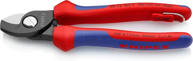 knipex-95-12-165-t-bk-kabelschere-165-mm-br-niert-mit-absturzsicherung image 1