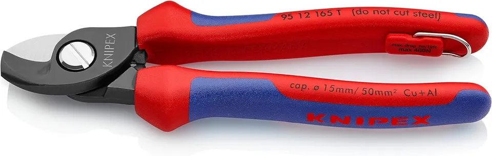 knipex-95-12-165-t-bk-kabelschere-165-mm-br-niert-mit-absturzsicherung image 1