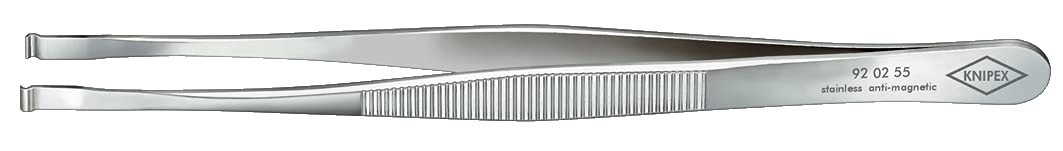 knipex-pr-zisions-pinzette-92-02-55-115-mm-silber-glatt-rostfrei-antimagnetisch image 1
