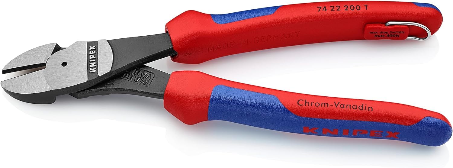 knipex-kraft-seitenschneider-74-22-200-t-bk-200-mm-64-hrc-mit-absturzsicherung image 2